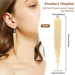 8Pcs Brass Chain Tassel Big Pendants&nbsp;KK-BC0008-01