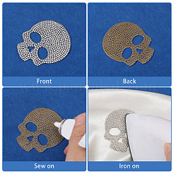 6 Sets Skull & Bone Hotfix Rhinestone&nbsp;FIND-PH0038-54