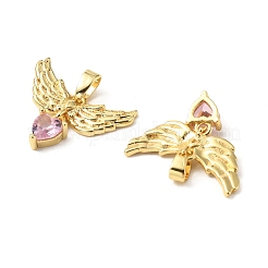 Brass Micro Pave Cubic Zirconia Pendants&nbsp;KK-G533-25G-02