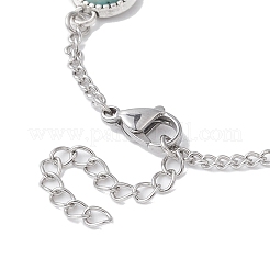 Alloy Resin Link Chain Bracelet with 304 Stainless Steel Curb Chains&nbsp;BJEW-JB09514-02