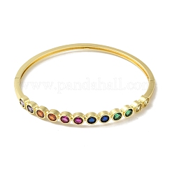 Brass Pave Cubic Zirconia Bangles for Women&nbsp;BJEW-B091-04G