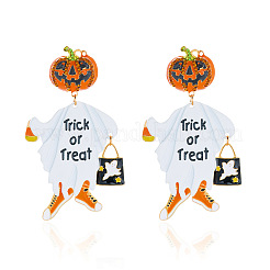 Halloween Alloy Enamel & Rhinestone Stud Dangle Earrings&nbsp;WGDC089-01
