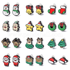 Christmas Theme Resin Clip-on Earrings&nbsp;EJEW-C170-02