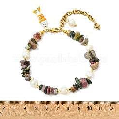 Brass Enamel Fish Charm Bracelets&nbsp;BJEW-JB14062-03
