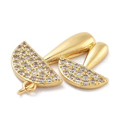 Rack Plating Brass Micro Pave Cubic Zirconia Pendants&nbsp;KK-Z071-82G-02