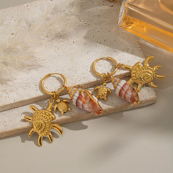 Brass Shell Shape with Turtle Hoop Earrings&nbsp;RM6529