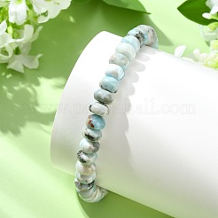 Natural Larimar Beads Stretch Bracelets for Women Men&nbsp;BJEW-JB14033