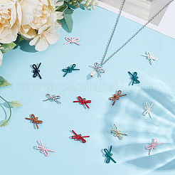 48Pcs 8 Colors Spray Printed Alloy Connector Charms&nbsp;FIND-ME0001-43