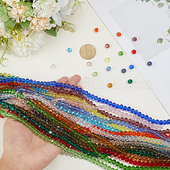 16 Strands 16 Colors Glass Beads Strands&nbsp;EGLA-PA0001-37A