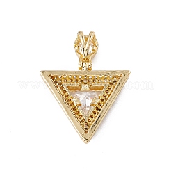 Brass Micro Pave Clear Cubic Zirconia Pendants&nbsp;KK-G439-06G