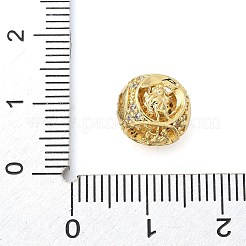 Brass Micro Pave Cubic Zirconia Beads&nbsp;KK-Z095-04G-06