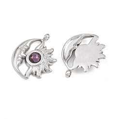 304 Stainless Steel Rhinestone Pendants&nbsp;STAS-Z166-24P-02