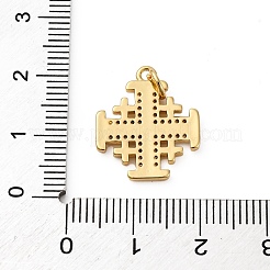 Brass Micro Pave Cubic Zirconia Pendants&nbsp;KK-P308-28G