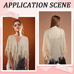 Lace Flower Detachable Polyester Shawl&nbsp;AJEW-WH20072-43A