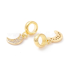 Brass Cubic Zirconia European Dangle Charms&nbsp;KK-B037-11G