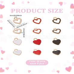 36Pcs 6 Styles Golden Plated Alloy Enamel Charms&nbsp;ENAM-LP0001-02