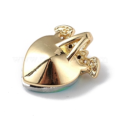 Real 18K Gold Plated Rack Plating Brass Micro Pave Clear Cubic Zirconia Pendants&nbsp;KK-C015-10G-07