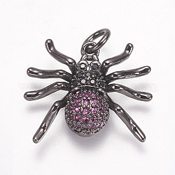 Brass Micro Pave Cubic Zirconia Pendants&nbsp;ZIRC-A009-03B