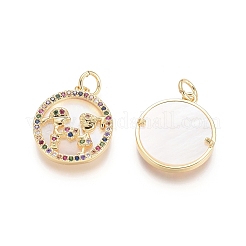 Brass Micro Pave Cubic Zirconia Pendants&nbsp;ZIRC-G161-14G-01