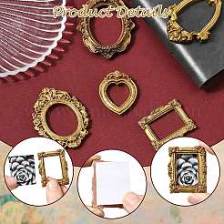 30Pcs 5 Styles Retro Resin Carved Picture Frame&nbsp;CRES-CJ0001-95