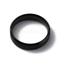 PVD Vacuum Plating Matte Style 304 Stainless Steel Wide Band Finger Rings for Women Men&nbsp;RJEW-WH0009-14F-EB