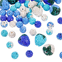 11 Styles Handmade Polymer with Rhinestone Clay Beads&nbsp;CLAY-BT0001-10