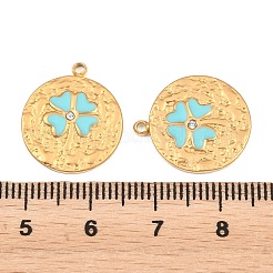 304 Stainless Steel Enamel & Crystal Rhinestone Pendants&nbsp;STAS-G398-28G-02