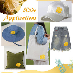 Flower Computerized Embroidery Polyester Self Adhesive Patches&nbsp;PATC-WH0025-01A
