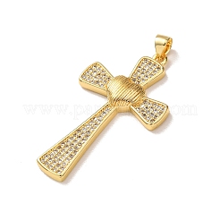 Brass Micro Pave Clear Cubic Zirconia Pendants&nbsp;KK-P352-02B-G