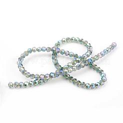 Faceted(32 Facets) Round Electroplate Glass Beads Strands&nbsp;X-EGLA-D021-72