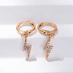 Brass Micro Pave Clear Cubic Zirconia Leverback Earrings&nbsp;EJEW-K300-22G