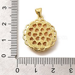 Brass with Natural Shell Carved Pendants&nbsp;KK-Z091-07G-03
