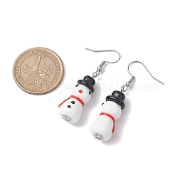 Christmas Theme Glass Dangle Earrings&nbsp;EJEW-TA00475-02