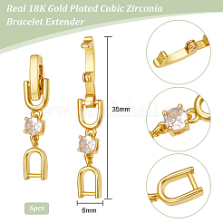 6Pcs Brass Extender Chain&nbsp;ZIRC-BBC0002-11