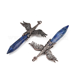 Dyed Natural Lapis Lazuli Faceted Pointed Bullet Shaped Big Pendants&nbsp;G-T145-01R-05