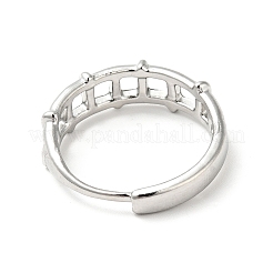Non-Tarnish 304 Stainless Steel Fence Shape Adjustable Ring&nbsp;RJEW-I085-27P
