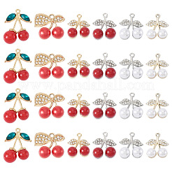 24Pcs 6 Styles Alloy Rhinestone Pendants&nbsp;FIND-TA0009-74