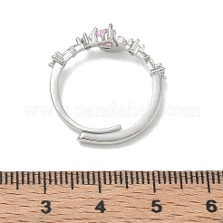 Brass Micro Pave Cubic Zirconia Finger Rings&nbsp;CU-CBADE6A-02B-P