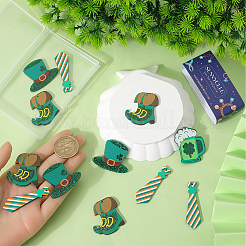 16Pcs 4 Styles Opaque Printed Acrylic Pendants&nbsp;OACR-SC0001-28
