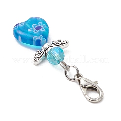 Electroplate Glass & Handmade Millefiori Lampwork Pendants Decorations&nbsp;HJEW-JM03600-01