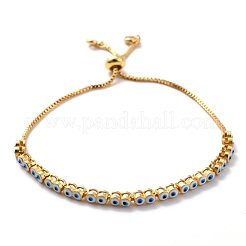 Adjustable Brass Enamel Slider Bracelets&nbsp;BJEW-L652-23-G