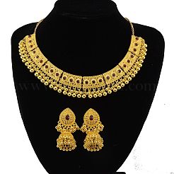 Teardrop Ethnic Style Alloy Rhinestone Bib Necklaces & Dangle Earrings Sets&nbsp;FS-WG1CE2C-01