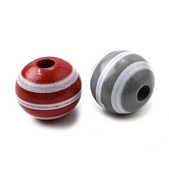 Printed Schima Wood Beads&nbsp;WOOD-L022-03B-02
