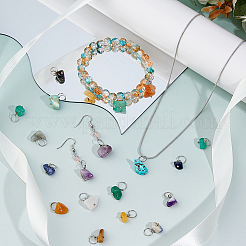 84Pcs 7 Colors Natural & Synthetic Mixed Stone Nuggets Pendants&nbsp;PALLOY-FH00144