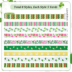 40 Yards 8 Styles Saint Patrick's Day Single Face Printed Polyester Ribbon&nbsp;OCOR-PH0005-55
