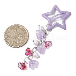 2Pcs Glass Beads and Alloy Star Snap Hair Clips&nbsp;PHAR-JH00123