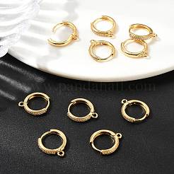 SHEGRACE Brass Micro Pave Clear Cubic Zirconia Hoop Earrings Findings&nbsp;XGR0155G-95G
