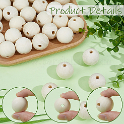 30Pcs Natural Unfinished Wood Beads&nbsp;WOOD-PA0001-59