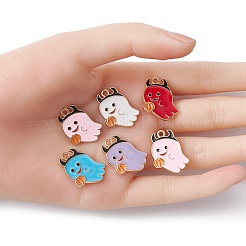 20Pcs 5 Colors Halloween Alloy Enamel Pendants&nbsp;ENAM-YW0003-33