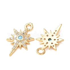 Brass Micro Pave Light Sky Blue Cubic Zirconia Pendants&nbsp;CU-K002-27A-G